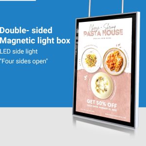 Indoor Use Only - Top-hanging High-end Finish Double Side Magnetic Advertising Light Box Sign
