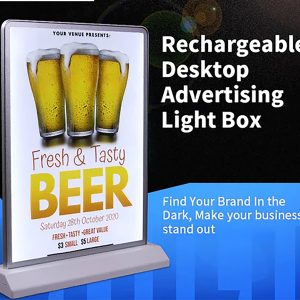 Indoor Use Only - Rechargeable Desktop Display Double Side Advertising Light Box Sign