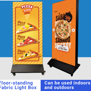 Indoor & Outdoor Use - Floor-standing Double Side Outdoor & Indoor Soft Film Fabric Light Box Sign